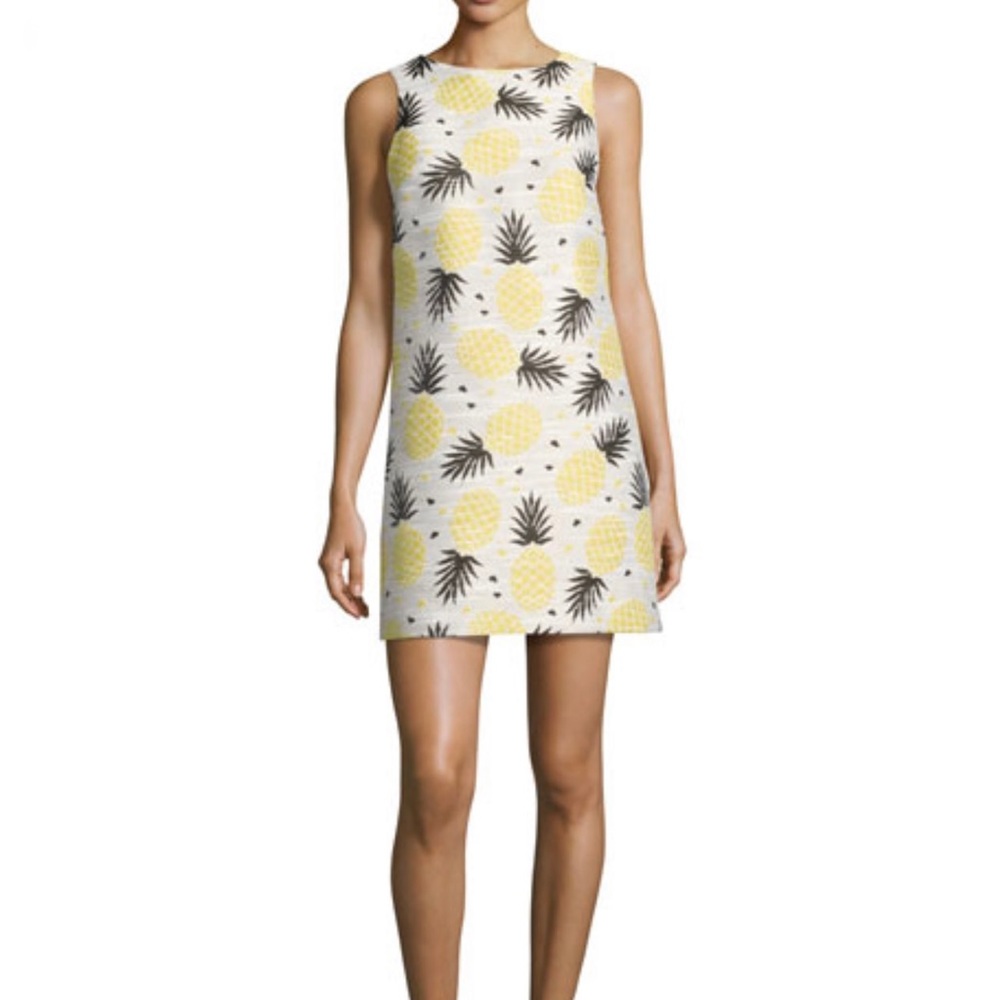 Alice + Olivia Clyde 🍍Pineapple🍍Print Shift Dress | Size 8 | Resort ☀️🕶️ - Picture 3 of 8